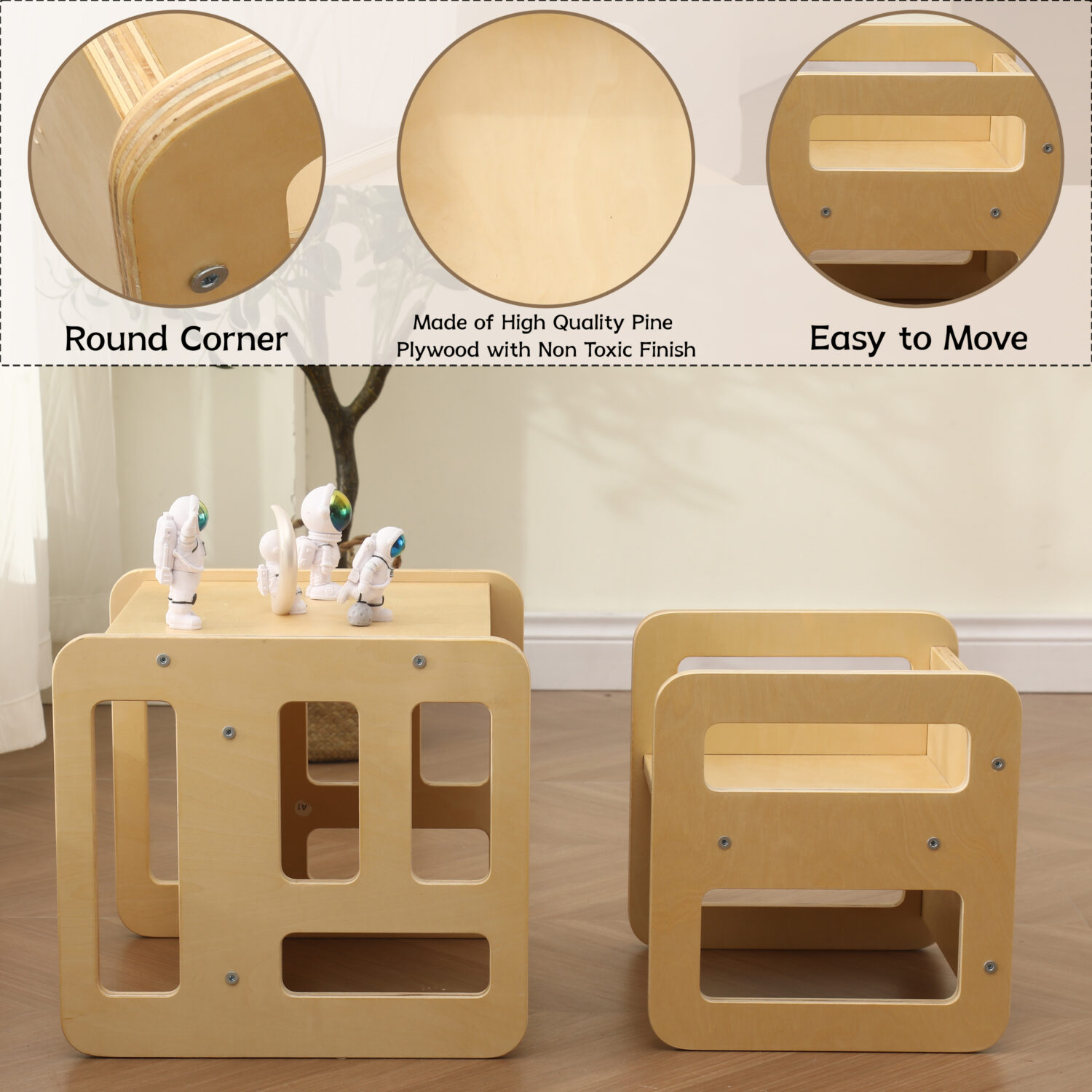 Montessori Weaning Table and Chair Set for Toddler - Image 4