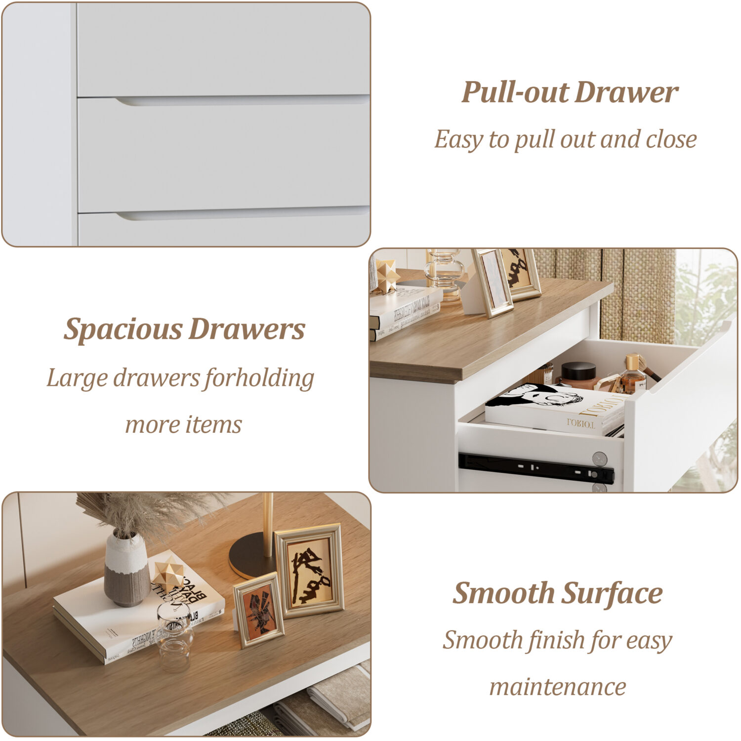 Modern 5 Drawers Dresser for Bedroom - Image 4