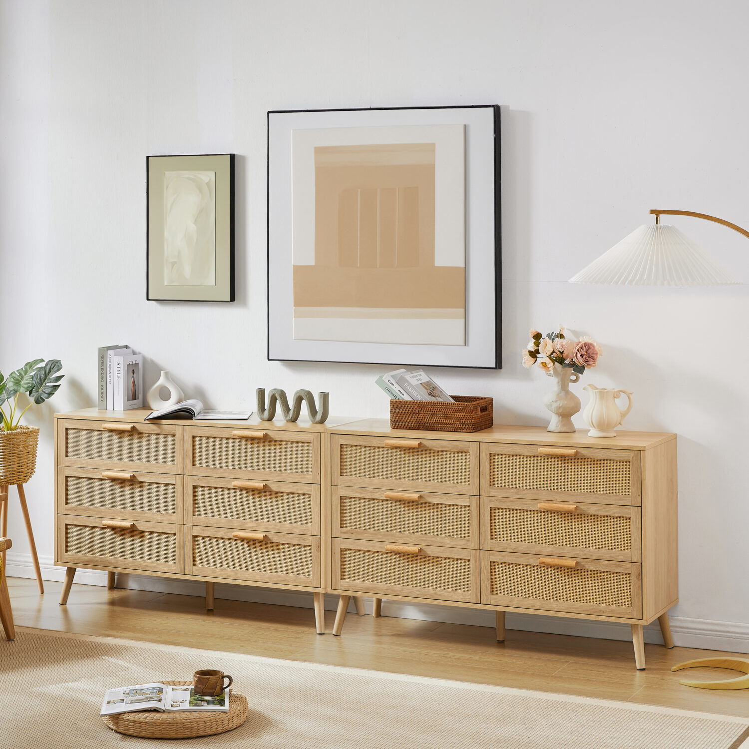 6 Double Dresser with rattan drawers - Image 2